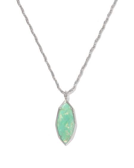 Ophelia Silver Large Long Pendant Necklace