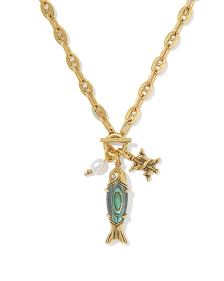 Parker Fish Vintage Gold Long Charm Necklace