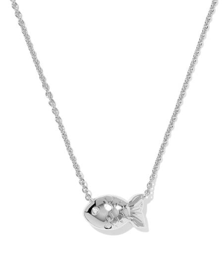 Parker Fish Silver Short Pendant Necklace