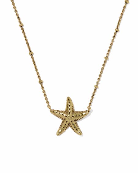Parker Starfish Vintage Gold Metal Short Pendant Necklace