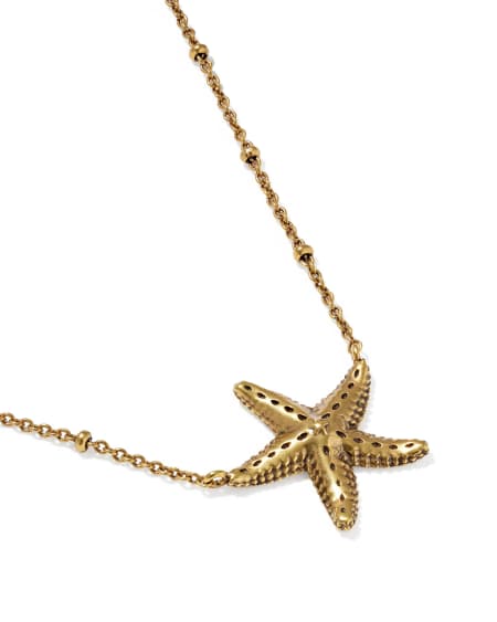Parker Starfish Vintage Gold Metal Short Pendant Necklace