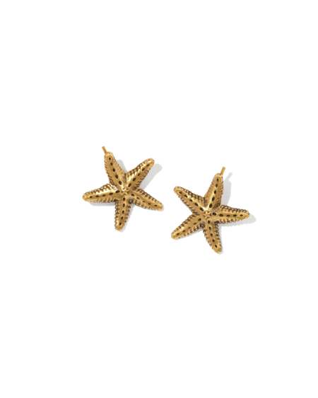 Parker Starfish Vintage Gold Metal Stud Earrings