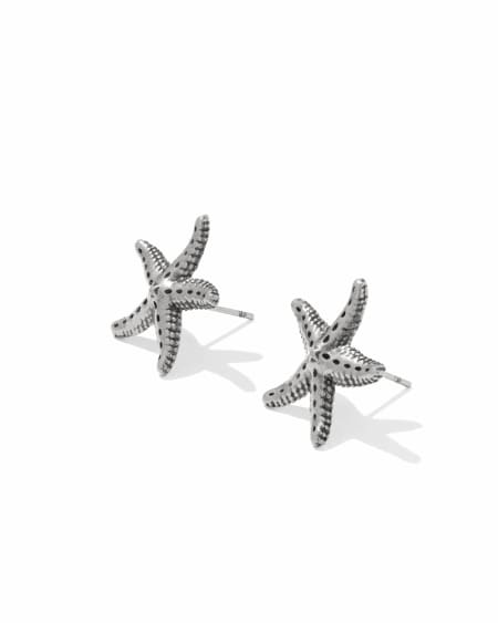 Parker Starfish Vintage Silver Metal Stud Earrings