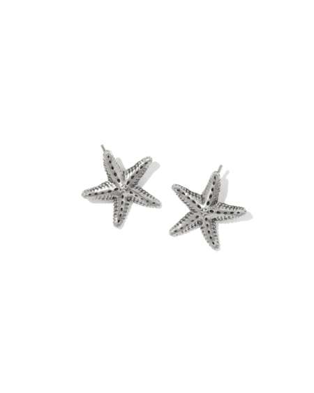 Parker Starfish Vintage Silver Metal Stud Earrings