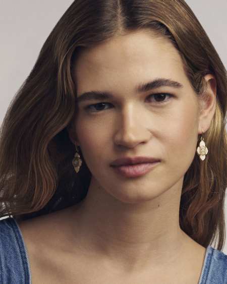 Abbie Medallion Gold Small Drop Earrings