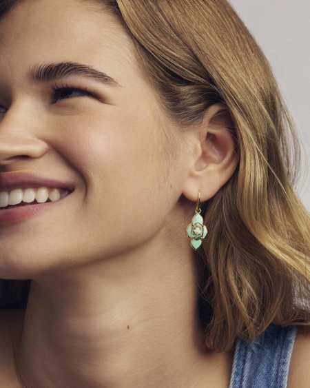 Abbie Medallion Gold Small Drop Earrings
