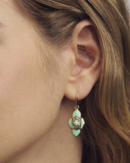 Abbie Medallion Gold Small Drop Earrings
