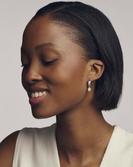 Mini Ellie Silver Wide Huggie Earrings