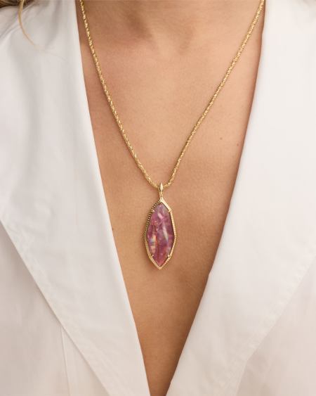 Ophelia Gold Large Long Pendant Necklace