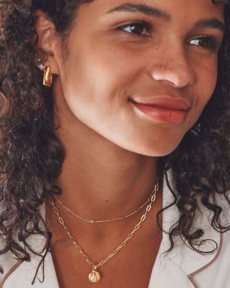 Letter A Coin Charm in 18k Gold Vermeil