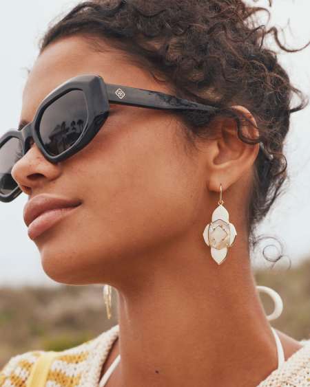 Abbie Medallion Silver Drop Earrings