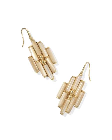 Ember Vintage Gold Drop Earrings Natural Mother-of-Pearl