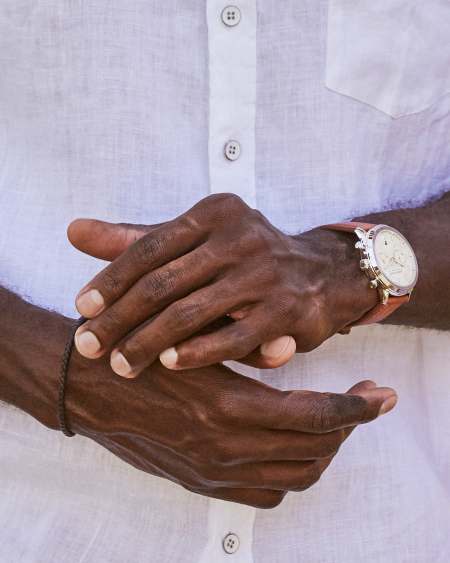 Evans Stainless Steel 44mm Field Watch in Ivory