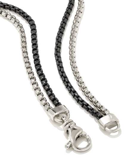 Wells Chain Bracelet in Sterling Silver and Black Hematite