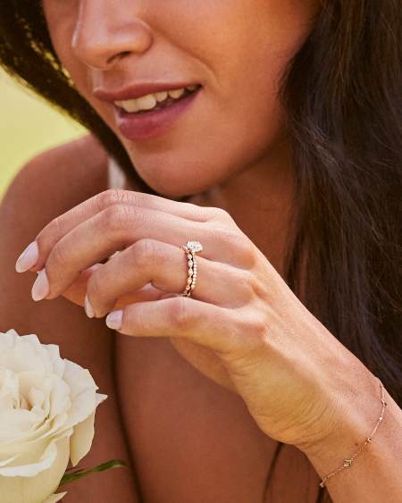 2 ct Oval Solitaire Engagement Ring with Pave Diamonds in 14k Yellow Gold