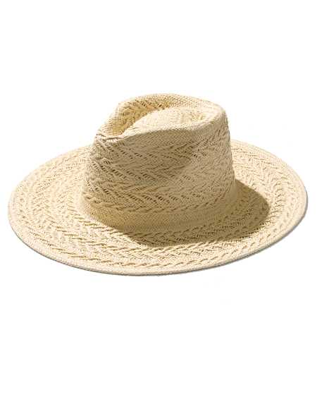 Natural Paper Straw Wide Brim Fedora Hat