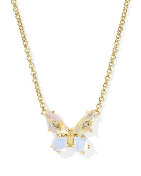 Bianca Butterfly Gold Short Pendant Necklace