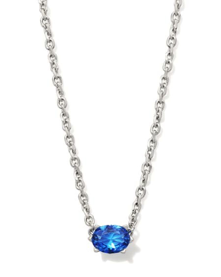 Cailin Silver Pendant Necklace in Blue Violet Crystal