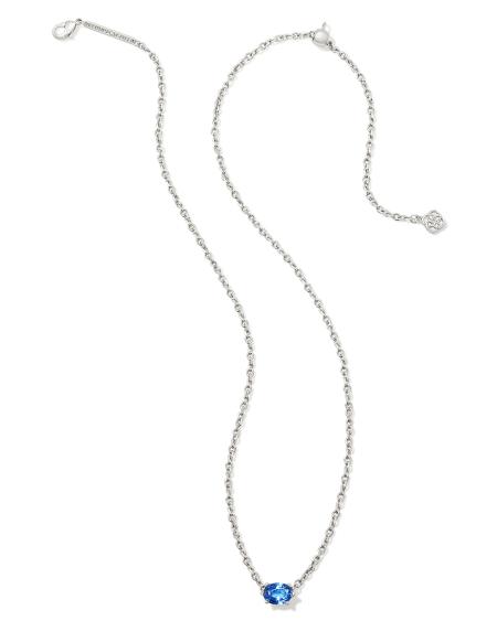 Cailin Silver Pendant Necklace in Blue Violet Crystal