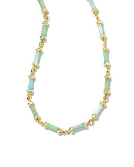 Gigi Gold Strand Necklace in Blue Mix