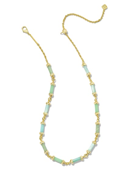 Gigi Gold Strand Necklace in Blue Mix