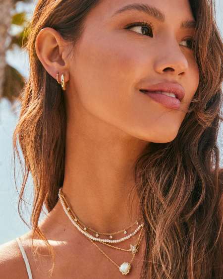 Jae Silver Star Pave Short Pendant Necklace in White CZ