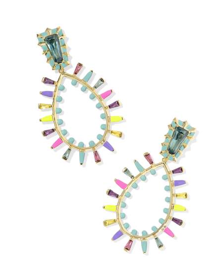 Kelsey Gold Statement Earrings in Multi Mix