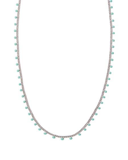 Kelsey Silver Strand Necklace in Turquoise Enamel