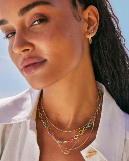 Kelsey Gold Chain Necklace in Multi Mix