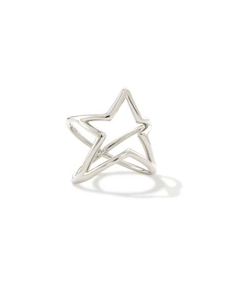 Open Star Statement Ring in Sterling Silver