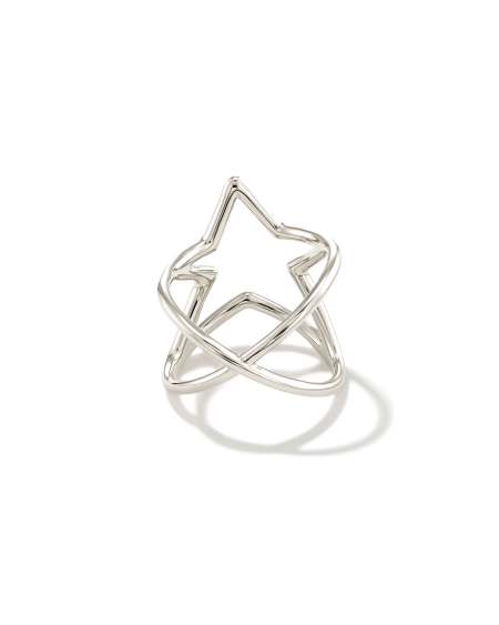 Open Star Statement Ring in Sterling Silver
