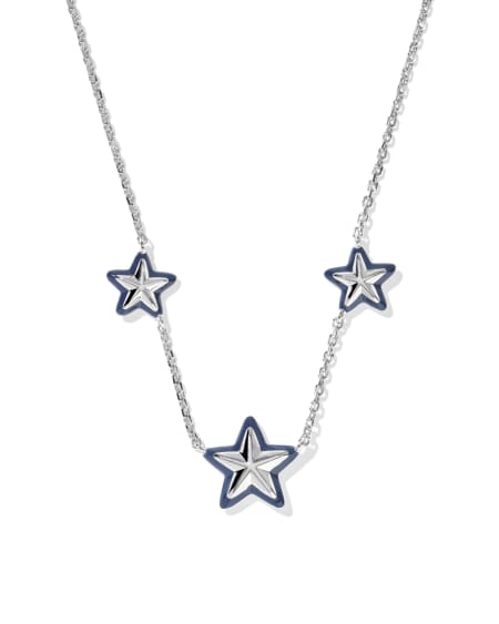 Cassidy Silver Enamel Frame Strand Necklace