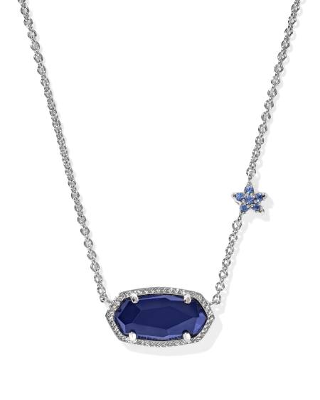 Elisa Silver Pave Star Short Pendant Necklace