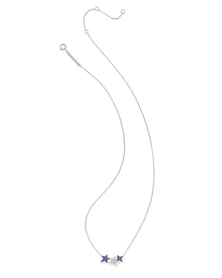 Star Cluster 14k White Gold Pendant Necklace