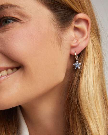 Jae Star Silver Pave Huggie Earrings