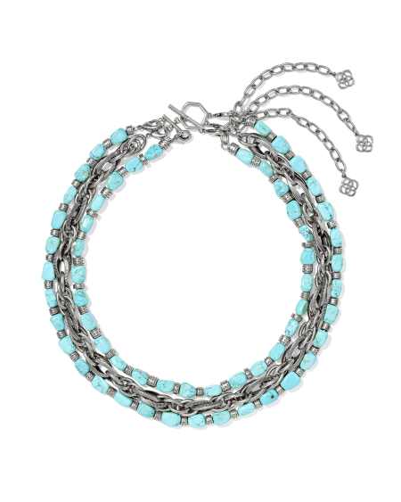 Melinda Vintage Silver Beaded Multi Strand Necklace