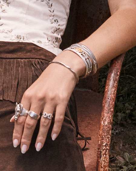 Ansel Rose Cuff Bracelet in Mixed Metal