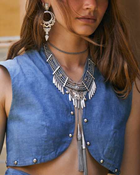 Shera Statement Earrings in Vintage Silver