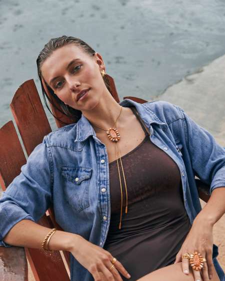 Flynn Vintage Gold Bolo Necklace