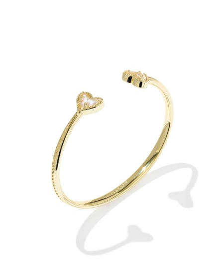 Framed Ari Heart Gold Cuff Bracelet