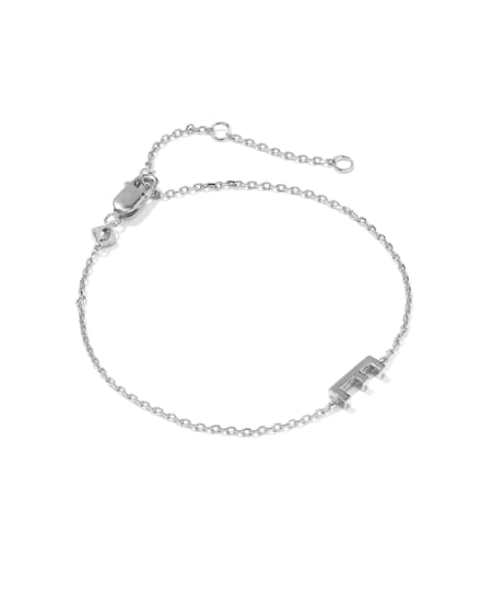 Letter E Sterling Silver Initial Bracelet