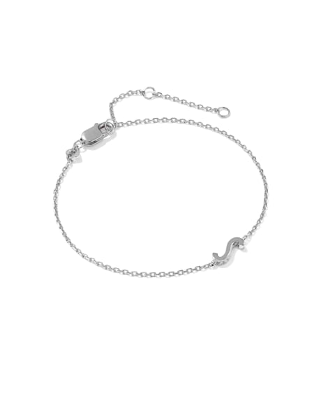 Letter S Sterling Silver Initial Bracelet