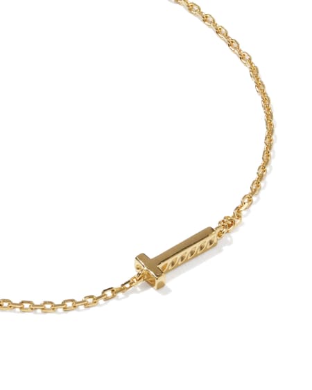 Letter T 18k Gold Vermeil Initial Bracelet