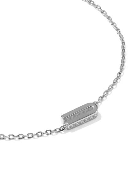 Letter U Sterling Silver Initial Bracelet