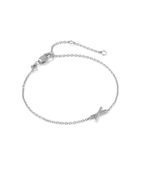 Letter X Sterling Silver Initial Bracelet