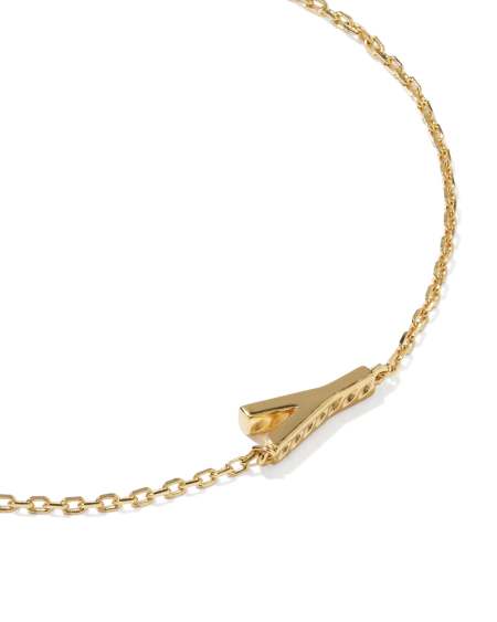 Letter Y 18k Gold Vermeil Initial Bracelet