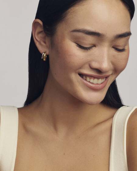 Meg Mixed Metal Double Huggie Earrings