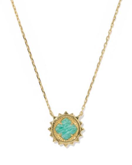 Dira Sun 18k Gold Vermeil Stone Short Pendant Necklace