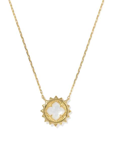Dira Sun 18k Gold Vermeil Stone Short Pendant Necklace