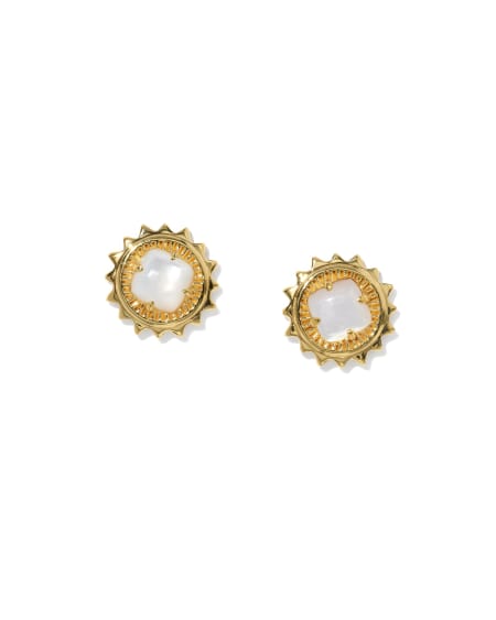 Dira Sun 18k Gold Vermeil Stone Stud Earrings